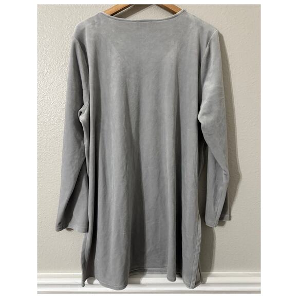 J. Jill Long Sleeve V-Neck Velour in Zinc Sweater Tunic Size XL NWT - Picture 3 of 6